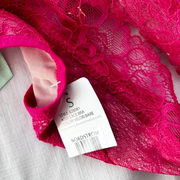 Honeydew Bright Pink Lace Bralette - Picture 7 of 7